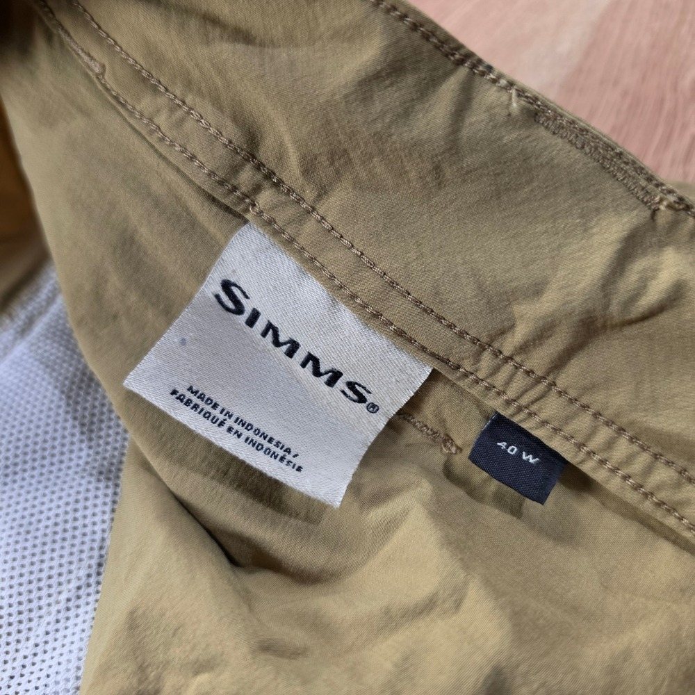 Simms Fishing Shorts Mens 40 Green Quick Dry Cargo Hiking Outdoor Performance - Picture 5 of 11